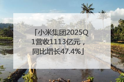 小米集团2025Q1营收1113亿元，同比增长47.4%