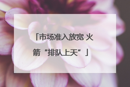 市场准入放宽 火箭“排队上天”