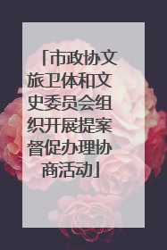 市政协文旅卫体和文史委员会组织开展提案督促办理协商活动
