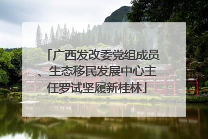 广西发改委党组成员、生态移民发展中心主任罗试坚履新桂林
