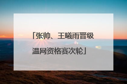 张帅、王曦雨晋级温网资格赛次轮