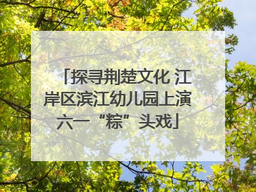 探寻荆楚文化 江岸区滨江幼儿园上演六一“粽”头戏