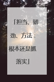 担当、韧劲、方法：根本还是抓落实