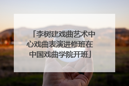 李树建戏曲艺术中心戏曲表演进修班在中国戏曲学院开班