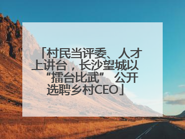 村民当评委、人才上讲台，长沙望城以“擂台比武” 公开选聘乡村CEO