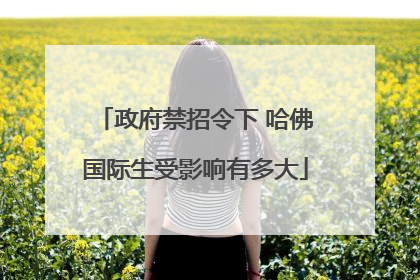 政府禁招令下 哈佛国际生受影响有多大