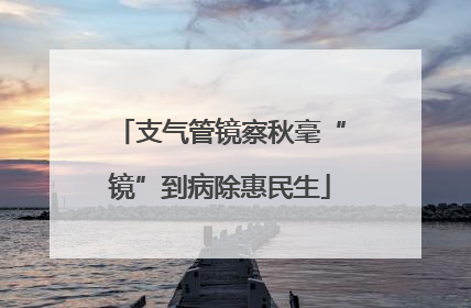 支气管镜察秋毫“镜”到病除惠民生