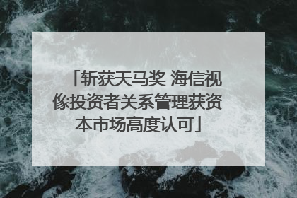 斩获天马奖 海信视像投资者关系管理获资本市场高度认可