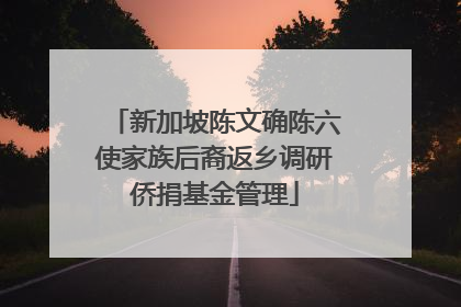 新加坡陈文确陈六使家族后裔返乡调研侨捐基金管理