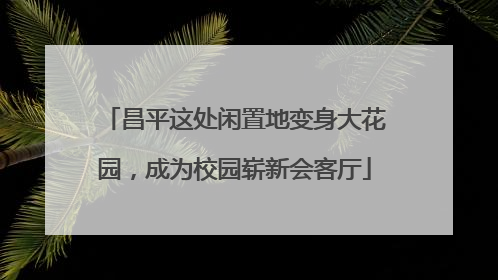 昌平这处闲置地变身大花园，成为校园崭新会客厅