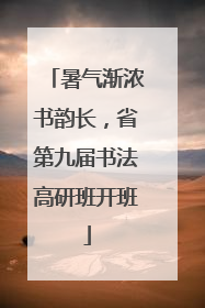 暑气渐浓书韵长，省第九届书法高研班开班