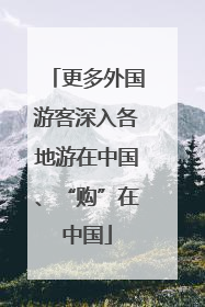 更多外国游客深入各地游在中国、“购”在中国
