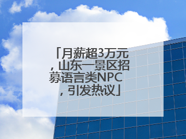 月薪超3万元，山东一景区招募语言类NPC，引发热议