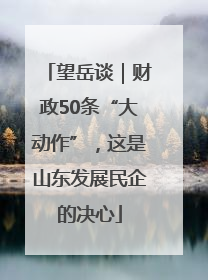 望岳谈｜财政50条“大动作”，这是山东发展民企的决心