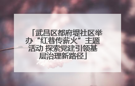 武昌区都府堤社区举办“红巷传薪火”主题活动 探索党建引领基层治理新路径
