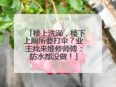 楼上洗澡，楼下上厕所要打伞？业主找来维修师傅：防水都没做！