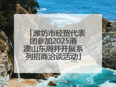 潍坊市经贸代表团参加2025港澳山东周并开展系列招商洽谈活动