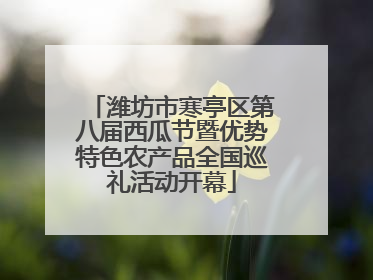 潍坊市寒亭区第八届西瓜节暨优势特色农产品全国巡礼活动开幕