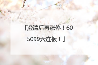 澄清后再涨停！605099六连板！
