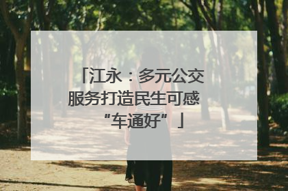 江永：多元公交服务打造民生可感“车通好”