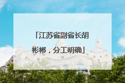 江苏省副省长胡彬郴，分工明确