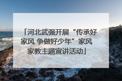 河北武强开展“传承好家风 争做好少年”家风家教主题宣讲活动