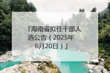 海南省拟任干部人选公告（2025年6月20日）