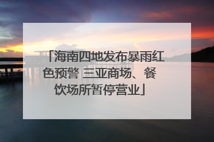 海南四地发布暴雨红色预警 三亚商场、餐饮场所暂停营业