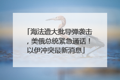 海法遭大批导弹袭击，美俄总统紧急通话！以伊冲突最新消息
