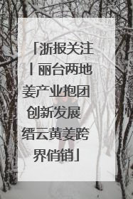浙报关注丨丽台两地姜产业抱团创新发展 缙云黄姜跨界俏销