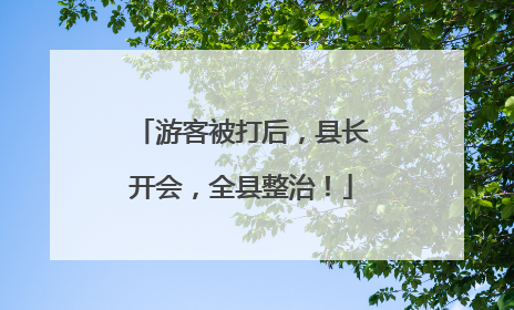 游客被打后,县长开会,全县整治!