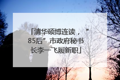 清华硕博连读，“85后”市政府秘书长李一飞履新职