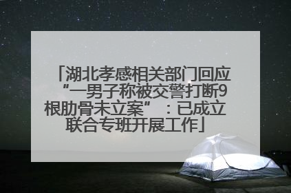 湖北孝感相关部门回应“一男子称被交警打断9根肋骨未立案”：已成立联合专班开展工作