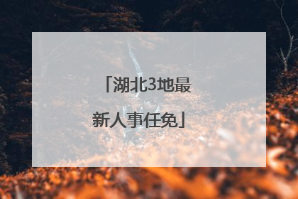 湖北3地最新人事任免