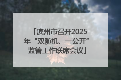 滨州市召开2025年“双随机、一公开” 监管工作联席会议