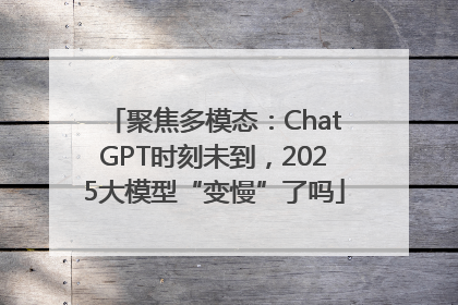聚焦多模态：ChatGPT时刻未到，2025大模型“变慢”了吗