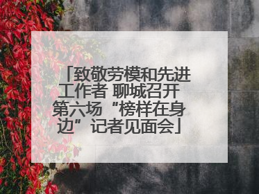 致敬劳模和先进工作者 聊城召开第六场“榜样在身边”记者见面会