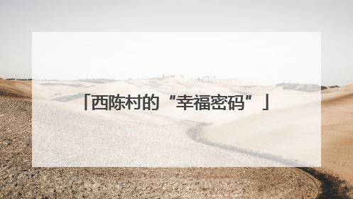 西陈村的“幸福密码”