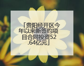 贵阳经开区今年以来新签约项目合同投资52.64亿元