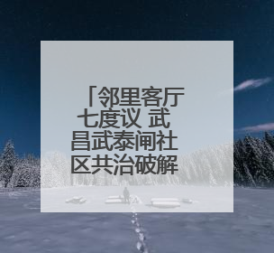 邻里客厅七度议 武昌武泰闸社区共治破解民生顽疾