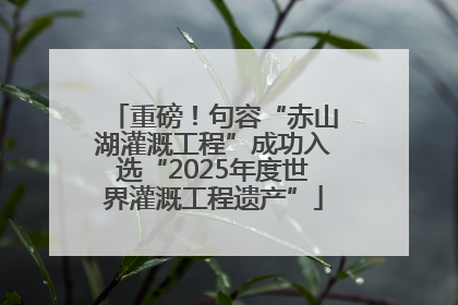 重磅！句容“赤山湖灌溉工程”成功入选“2025年度世界灌溉工程遗产”
