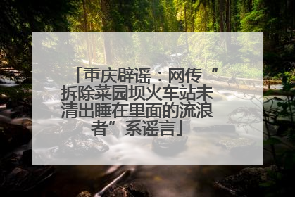 重庆辟谣：网传“拆除菜园坝火车站未清出睡在里面的流浪者”系谣言