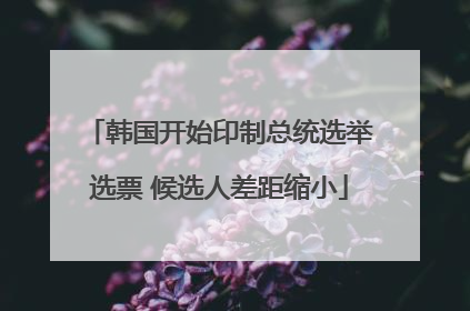 韩国开始印制总统选举选票 候选人差距缩小