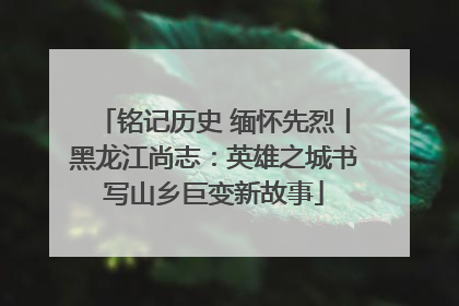 铭记历史 缅怀先烈丨黑龙江尚志：英雄之城书写山乡巨变新故事