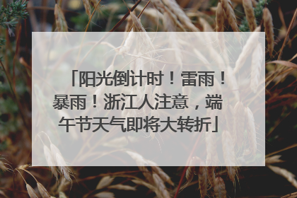 阳光倒计时！雷雨！暴雨！浙江人注意，端午节天气即将大转折