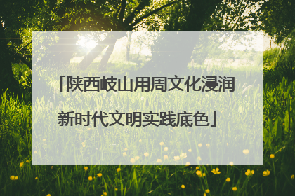 陕西岐山用周文化浸润新时代文明实践底色