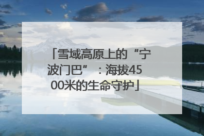 雪域高原上的“宁波门巴”：海拔4500米的生命守护