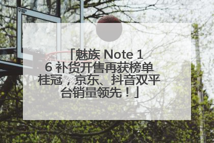 魅族 Note 16 补货开售再获榜单桂冠，京东、抖音双平台销量领先！