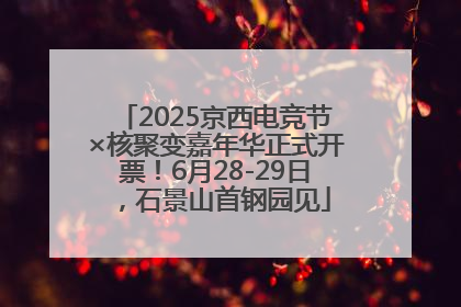 2025京西电竞节×核聚变嘉年华正式开票！6月28-29日，石景山首钢园见