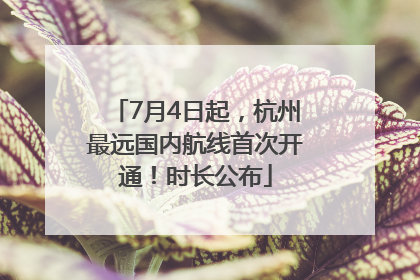 7月4日起，杭州最远国内航线首次开通！时长公布